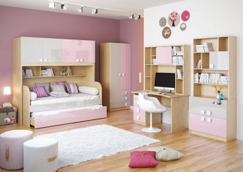 Детская комната Грэйси (Розовый/Серый/корпус Клен) в Олёкминске - olyokminsk.mebel54.com | фото