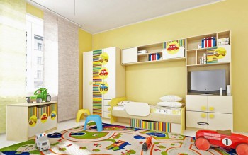 Детская комната Клаксон (Бежевый/корпус Клен) в Олёкминске - olyokminsk.mebel54.com | фото