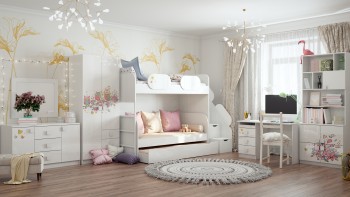 Детская комната Совушки (Белый/корпус Выбеленное дерево) в Олёкминске - olyokminsk.mebel54.com | фото
