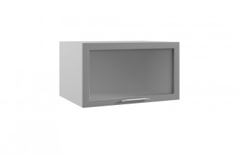 Гранд ГВПГС 800 Шкаф верхний горизонтальный глубокий со стеклом высокий (Белый/корпус Серый) в Олёкминске - olyokminsk.mebel54.com | фото