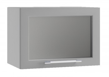 Капри ПГС 500 шкаф верхний горизонтальный со стеклом (Липа пепел/корпус Серый) в Олёкминске - olyokminsk.mebel54.com | фото