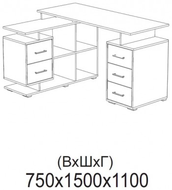 Компьютерный стол угловой СКМУ-3 белый в Олёкминске - olyokminsk.mebel54.com | фото