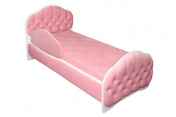 Кровать 160 Гармония 36 Светло-розовый (мягкий бортик) в Олёкминске - olyokminsk.mebel54.com | фото