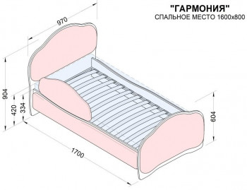Кровать 160 Гармония 58 Молочный (мягкий бортик) в Олёкминске - olyokminsk.mebel54.com | фото