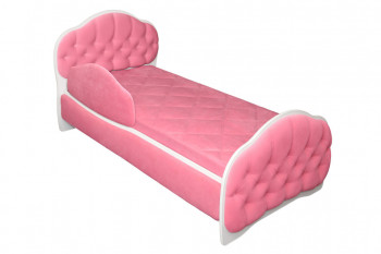 Кровать 160 Гармония 89 Розовый (мягкий бортик) в Олёкминске - olyokminsk.mebel54.com | фото