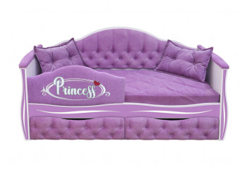 Кровать 160 серии Иллюзия 2 ящика 67 Светло-фиолетовый (подушки/мягкий бортик) в Олёкминске - olyokminsk.mebel54.com | фото
