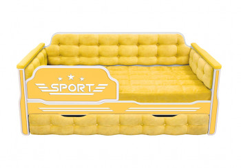 Кровать 170 серии Спорт 1 ящик 74 Жёлтый (мягкие боковые накладки) в Олёкминске - olyokminsk.mebel54.com | фото