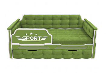 Кровать 170 серии Спорт 1 ящик 76 Зелёный (мягкие боковые накладки) в Олёкминске - olyokminsk.mebel54.com | фото