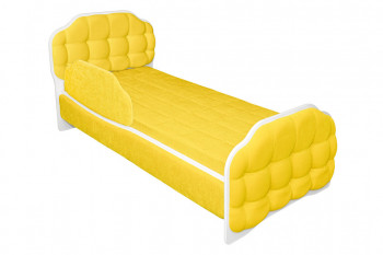 Кровать 180 Атлет 74 жёлтый (мягкий бортик) в Олёкминске - olyokminsk.mebel54.com | фото