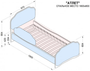 Кровать 180 Атлет 96 Серый (мягкий бортик) в Олёкминске - olyokminsk.mebel54.com | фото