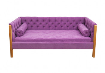 Кровать 180 серии Леди  32 Фиолетовый (подушка валик) в Олёкминске - olyokminsk.mebel54.com | фото