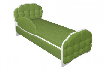 Кровать 190 Атлет Lux 76 Зелёный (мягкий бортик) в Олёкминске - olyokminsk.mebel54.com | фото