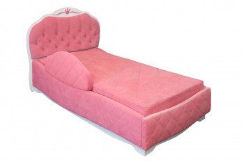 Кровать 190 Гармония Lux 36 Розовый (мягкий бортик) в Олёкминске - olyokminsk.mebel54.com | фото