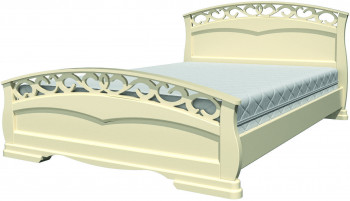 Кровать Грация-1 из массива сосны 1400*2000 Слоновая кость в Олёкминске - olyokminsk.mebel54.com | фото