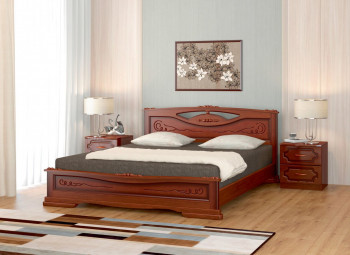 Кровать Карина-7 из массива сосны 1400*2000 Орех в Олёкминске - olyokminsk.mebel54.com | фото