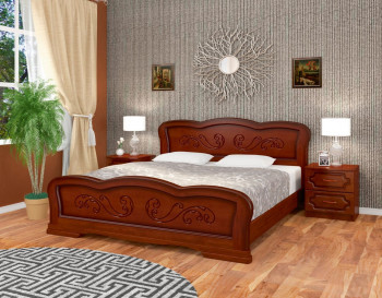 Кровать Карина-8 из массива сосны 1200*2000 Орех в Олёкминске - olyokminsk.mebel54.com | фото