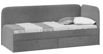 Кровать «Молли» с мягкой обивкой (900) тип 1 (Микровелюр Scandi Graphite 22) в Олёкминске - olyokminsk.mebel54.com | фото
