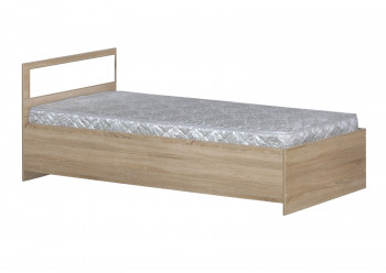 Кровать одинарная 900-2 без матраса (прямые спинки) Дуб Сонома в Олёкминске - olyokminsk.mebel54.com | фото