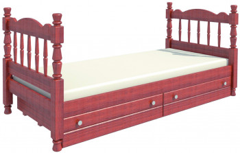 Кровать одинарная Аленка из массива сосны 800*1890 Орех в Олёкминске - olyokminsk.mebel54.com | фото