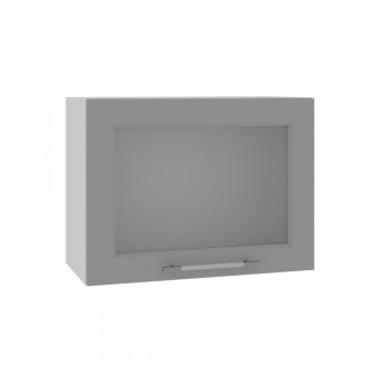 Квадро ВПГС 600 шкаф верхний горизонтальный со стеклом высокий (Белый софт/корпус Серый) в Олёкминске - olyokminsk.mebel54.com | фото