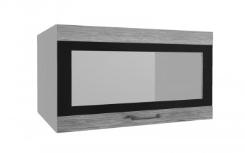 Лофт ВПГСФ 800 шкаф верхний горизонтальный со стеклом высокий с фотопечатью (Дуб майский/корпус Серый) в Олёкминске - olyokminsk.mebel54.com | фото