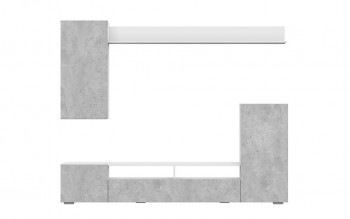 Мебель для гостиной МГС 4 (Белый/Цемент светлый) в Олёкминске - olyokminsk.mebel54.com | фото
