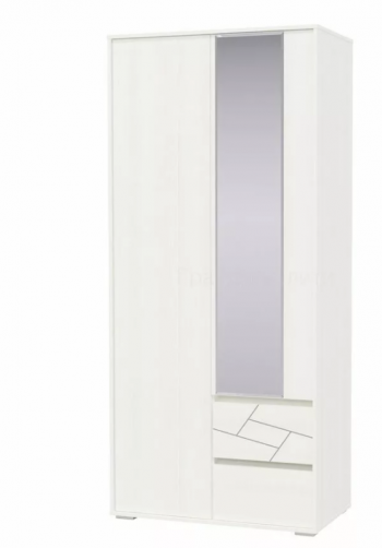 Шкаф 2-х дверный с ящиками Аделина 1000 Рамух белый в Олёкминске - olyokminsk.mebel54.com | фото