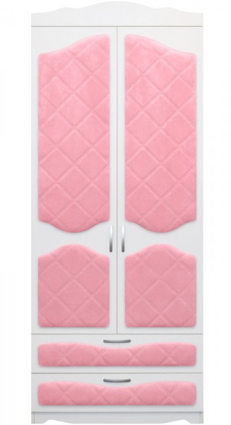 Шкаф 2-х створчатый с ящиками серии Иллюзия 36 Светло-розовый в Олёкминске - olyokminsk.mebel54.com | фото