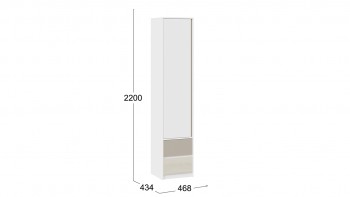 Шкаф для белья комбинированный «Сканди» Дуб Гарден/Белый/Глиняный серый в Олёкминске - olyokminsk.mebel54.com | фото