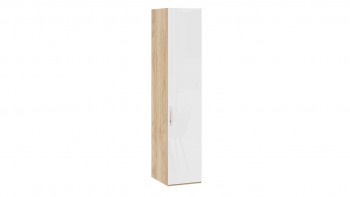 Шкаф для белья с 1 глухой дверью «Эмбер» Яблоня Беллуно/Белый глянец в Олёкминске - olyokminsk.mebel54.com | фото