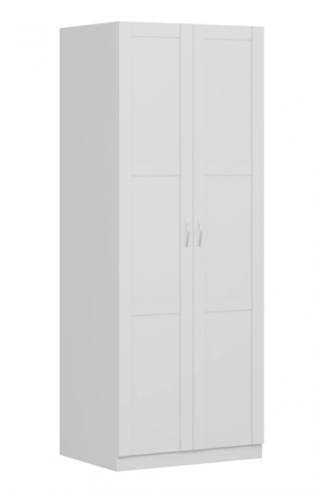 Шкаф двухдверный Пегас сборный белый в Олёкминске - olyokminsk.mebel54.com | фото