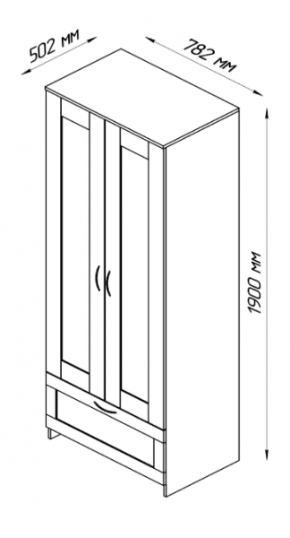 Шкаф двухдверный Сириус с 1 ящиком белый в Олёкминске - olyokminsk.mebel54.com | фото
