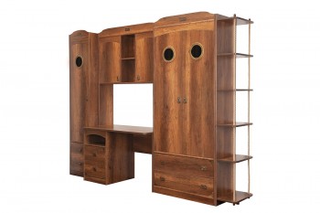 Шкаф комбинированный для одежды с иллюминатором «Навигатор» (Дуб Каньон) в Олёкминске - olyokminsk.mebel54.com | фото