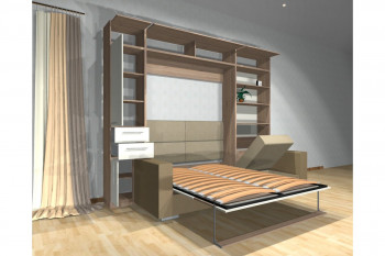 Шкаф-кровать с диваном Каролина в Олёкминске - olyokminsk.mebel54.com | фото
