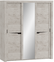 Шкаф трехдверный Соренто с раздвижными дверями Дуб бонифаций/Кофе структурный матовый в Олёкминске - olyokminsk.mebel54.com | фото