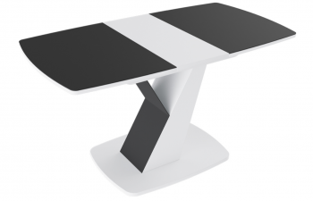 Стол обеденный «Гарда» Тип 1 (Белый/Стекло матовое черный графит) в Олёкминске - olyokminsk.mebel54.com | фото